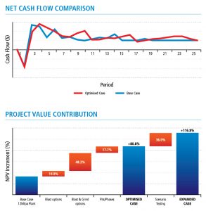 net cash flow comparison, project value contribution